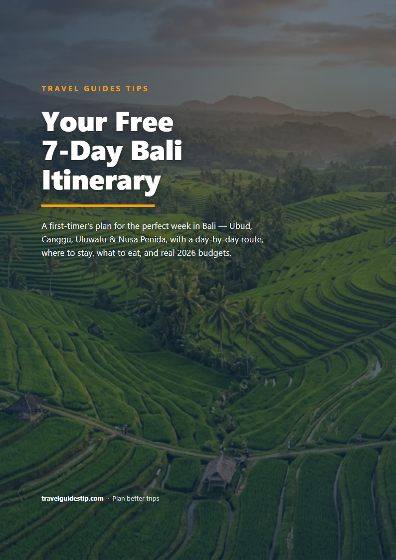 Bali itinerary PDF cover