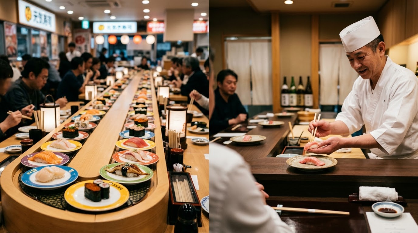 Sushi: from ¥110 conveyor plates to the omakase counter best food in Tokyo